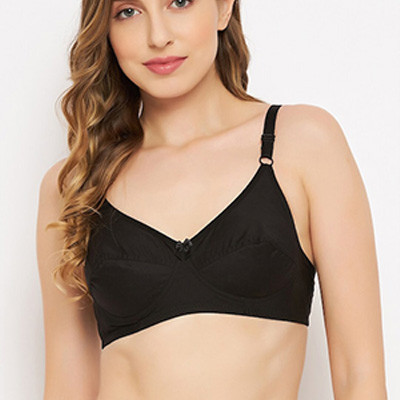 Black Non Wired Non Padded Full Coverage Bra