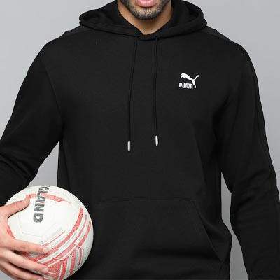 Men Black T7 Hooded Sweatshirt