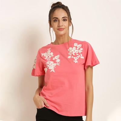 Women Pink Printed Top