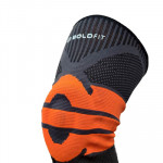 Black & Orange Solid Knee Support Cap