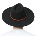 Men Black Lightweight Vintage Cotton Fedora Cap