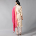 Women Cream-Coloured Ethnic Motifs Kurti with Salwar & Dupatta