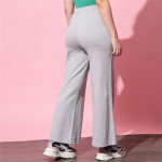 Women Grey Solid Straight-Fit Track Pant