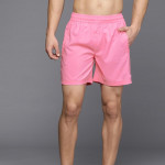 Men Pink Solid Swim Shorts