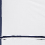 Men White Solid Dhoti with Navy Blue Border